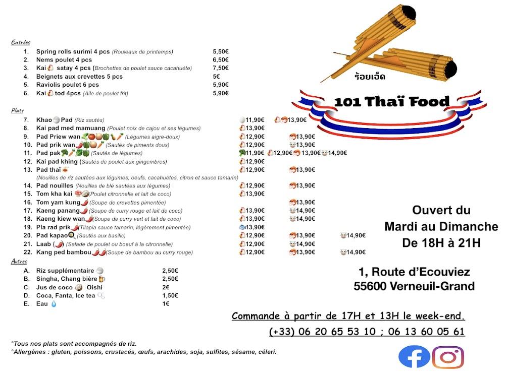 101 Thaï Food - Menu Image 2